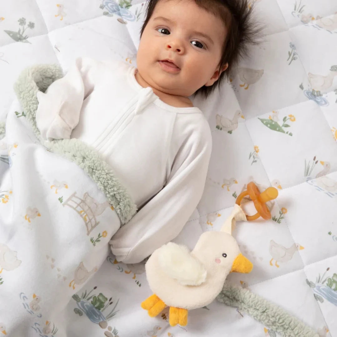 Goosey Goosey Teething Ring Rattle & Dummy Chain Gift Set - Living Textiles