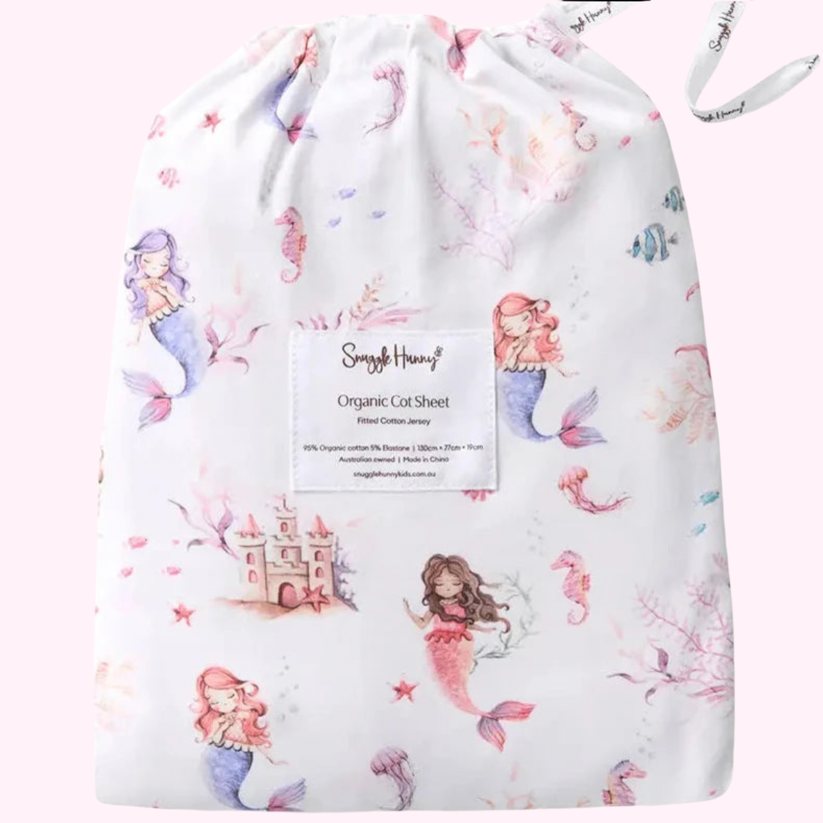Mermaid Organic Fitted Cot Sheet - Snuggle Hunny