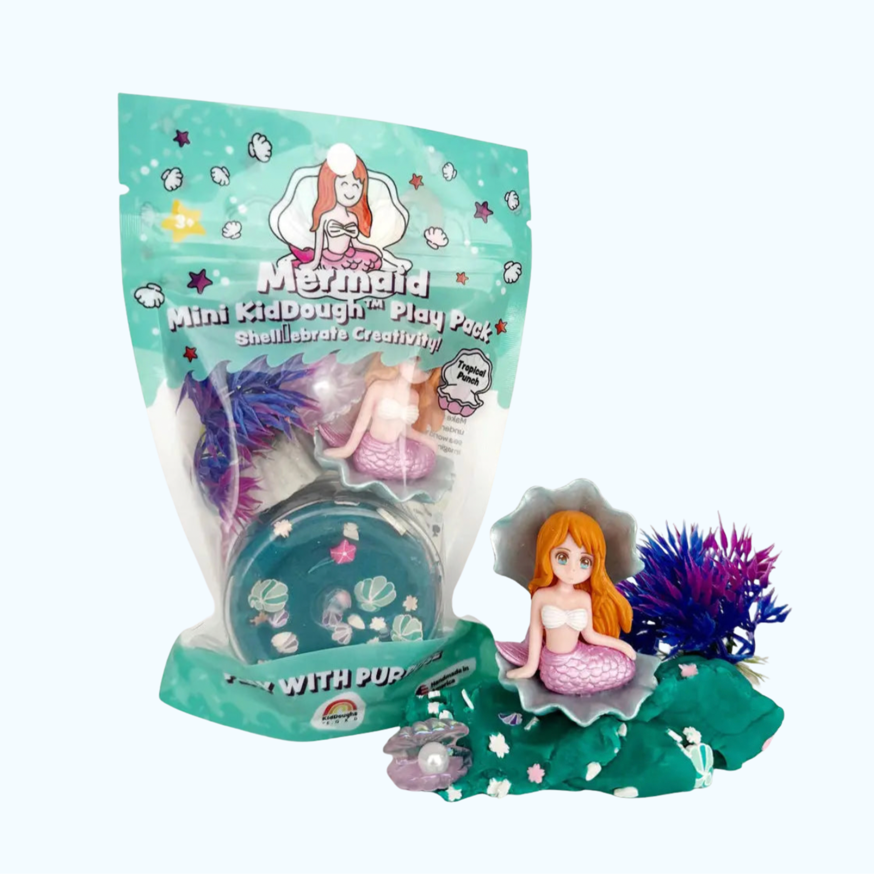 Mermaid Mini Travel Playdough Kit - Earth Grown KidDoughs