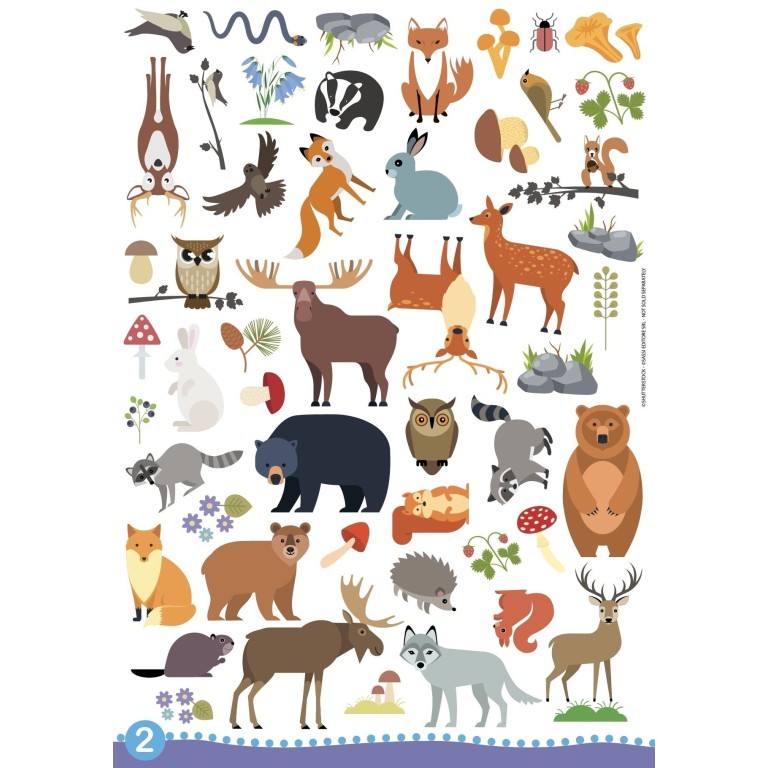 Animal habitat themed sticker and craft set