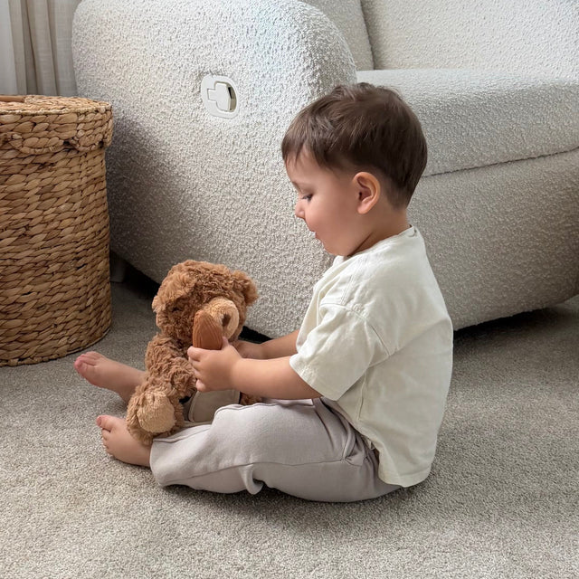 Teddy Bear w/ Removable Baguette Rattle - Little Lamb Kind