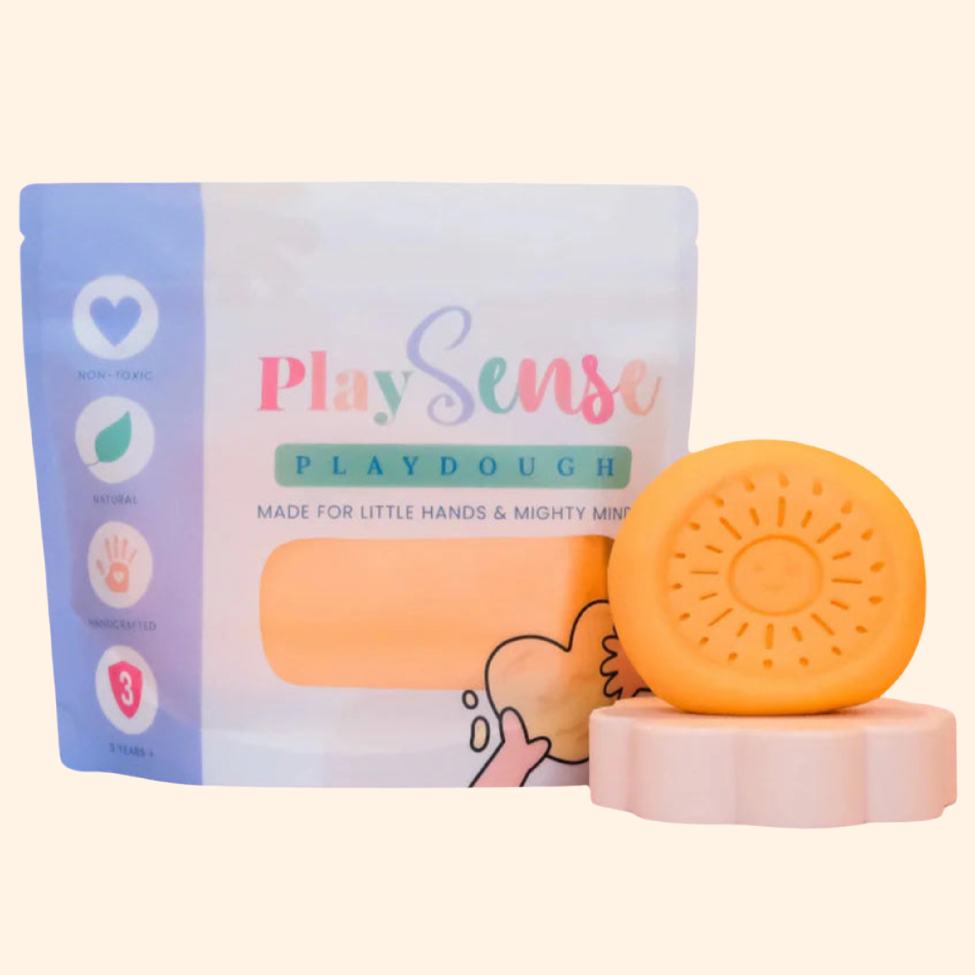 Pastel Peach Fruit Salad Scented Dough - Playsense