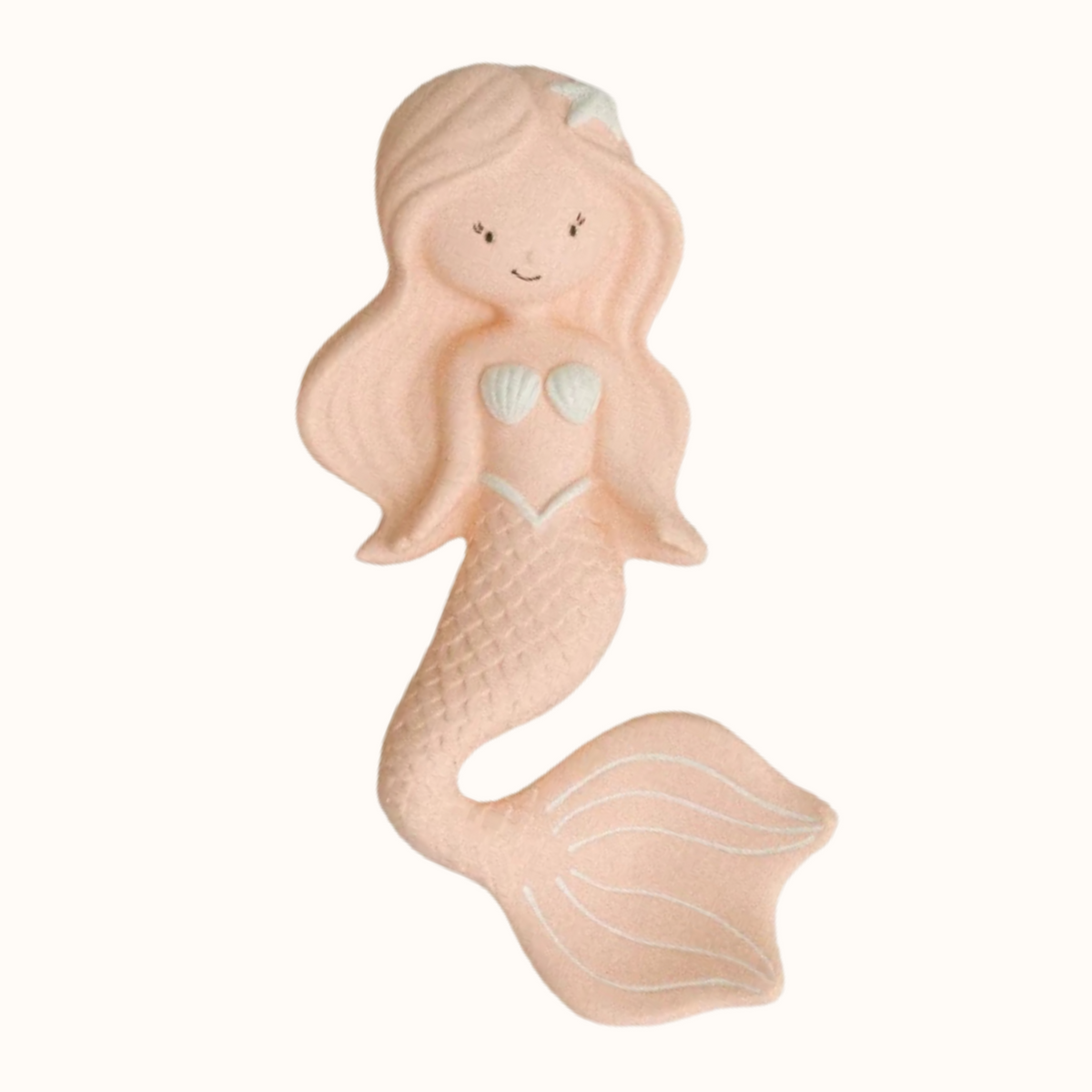 Peach Maeve the Mermaid Natural Rubber Teether Toy - Winnie Parkes