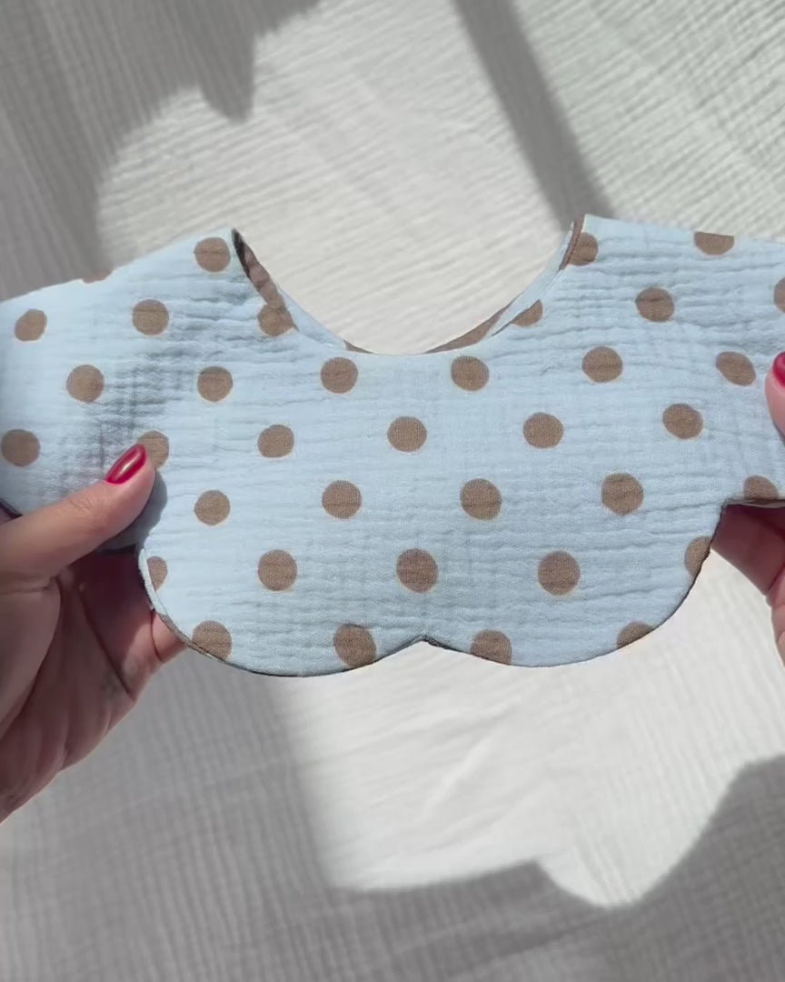 Blueberry Mocha Reversible Dribble Bib - Aegi Bloom