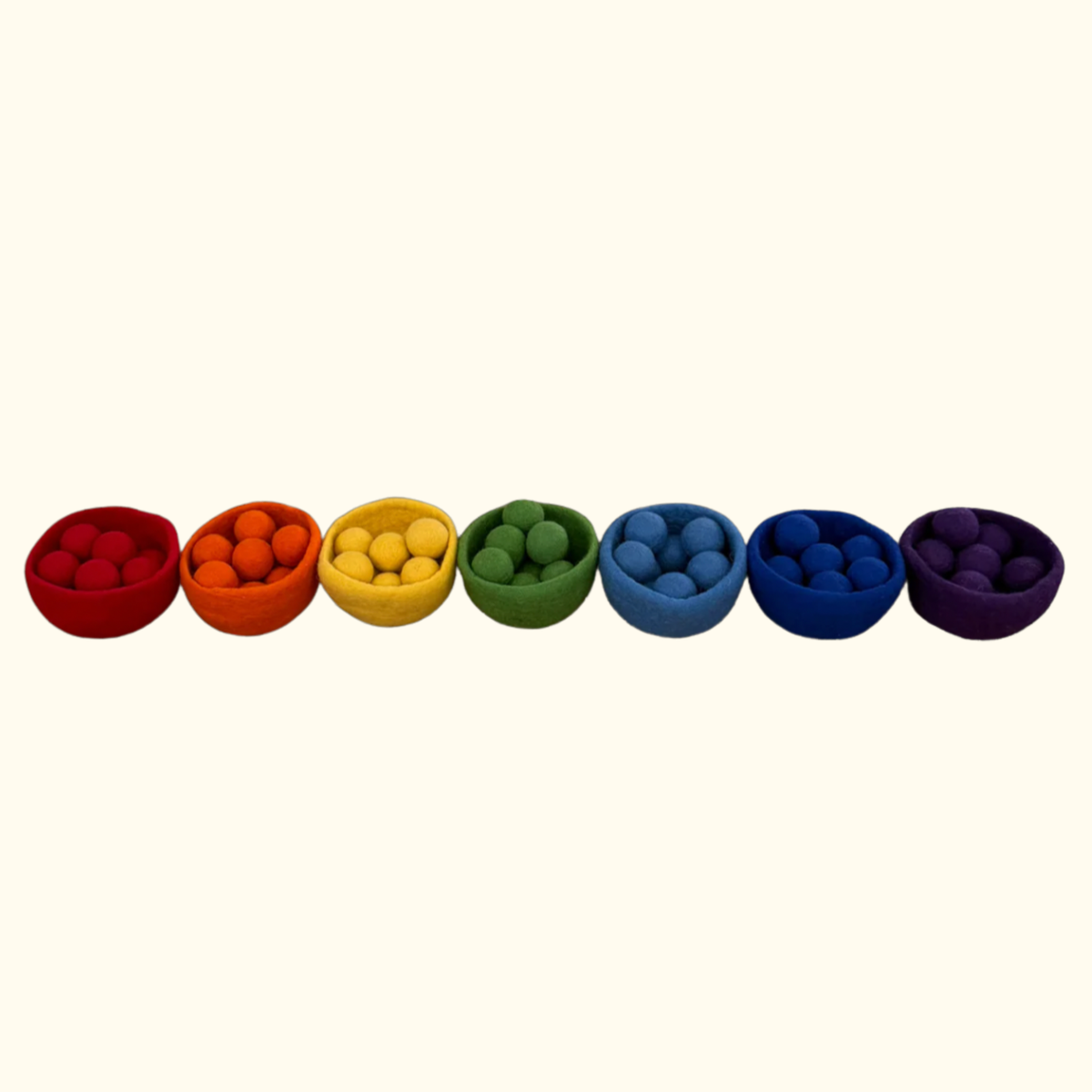 Rainbow Felt Bowls & Balls Set - Playtisserie