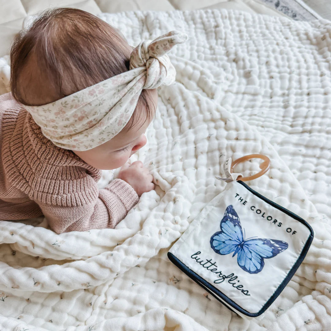 Crinkle sensory book featuring colourful butterflies