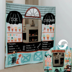 Ice Cream Shop Farmers Market reversible play panel by The Cozy Cube