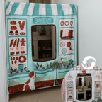 Imaginative café and bakery role play panel for children