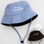Blue/Brown REVERSIBLE 2-in-1 My World Bucket Hat - Lokal Folk