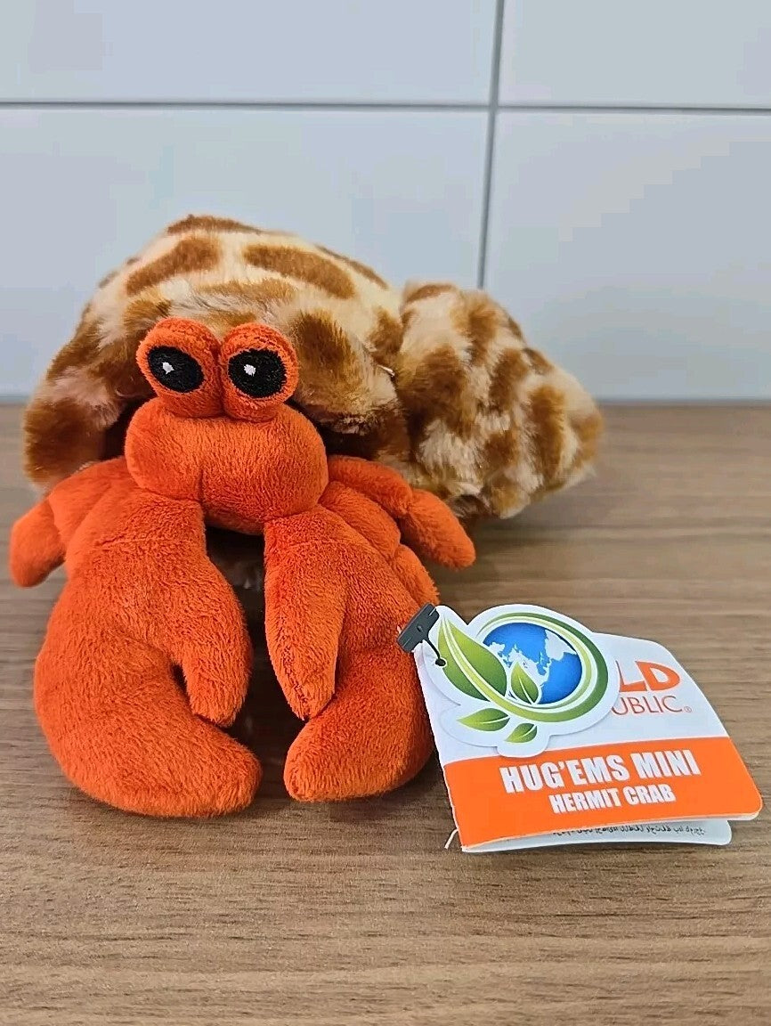 Hermit crab plush toy by Wild Republic with realistic shell details