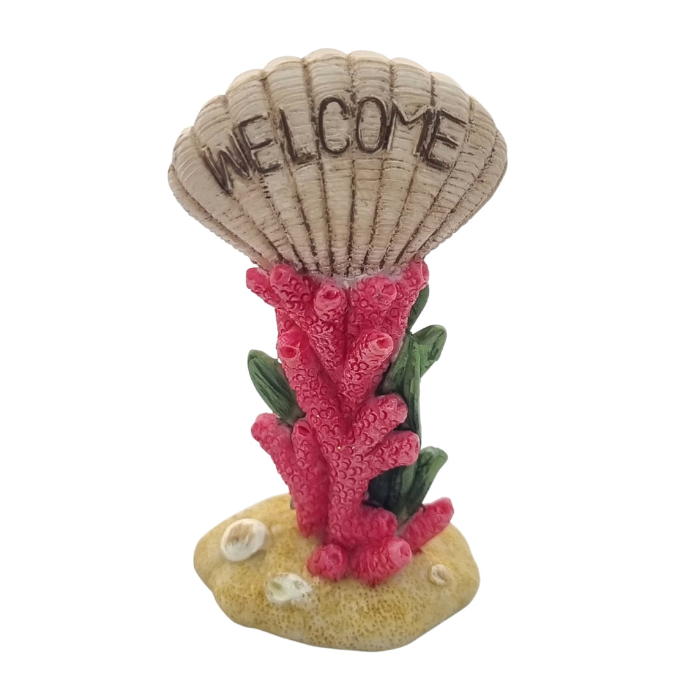 Coral Shell Welcome Sign - Fairy Garden