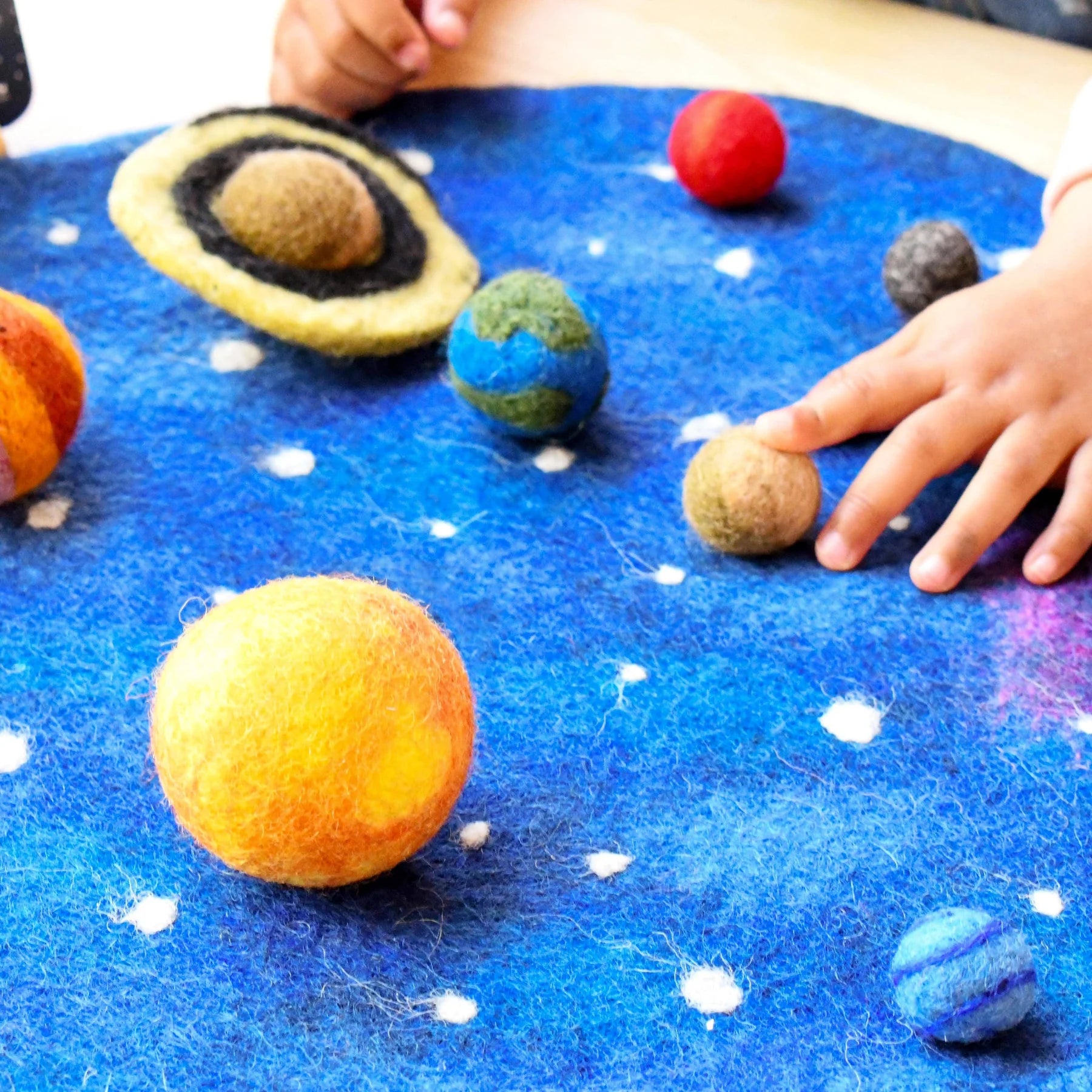 Solar System Outer Space Felt Play Mat & Planets Bundle - Tara Treasures