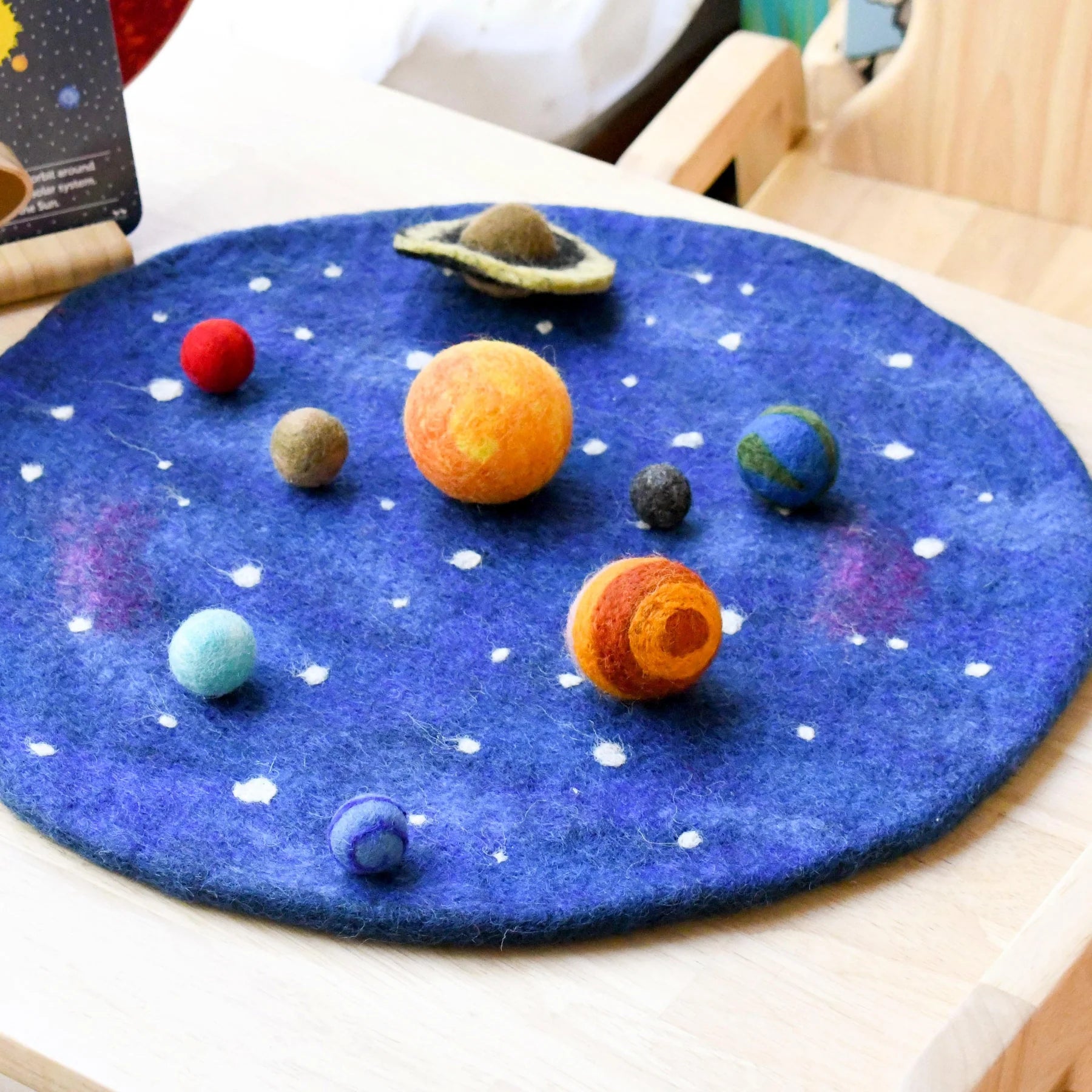 Solar System Outer Space Felt Play Mat & Planets Bundle - Tara Treasures