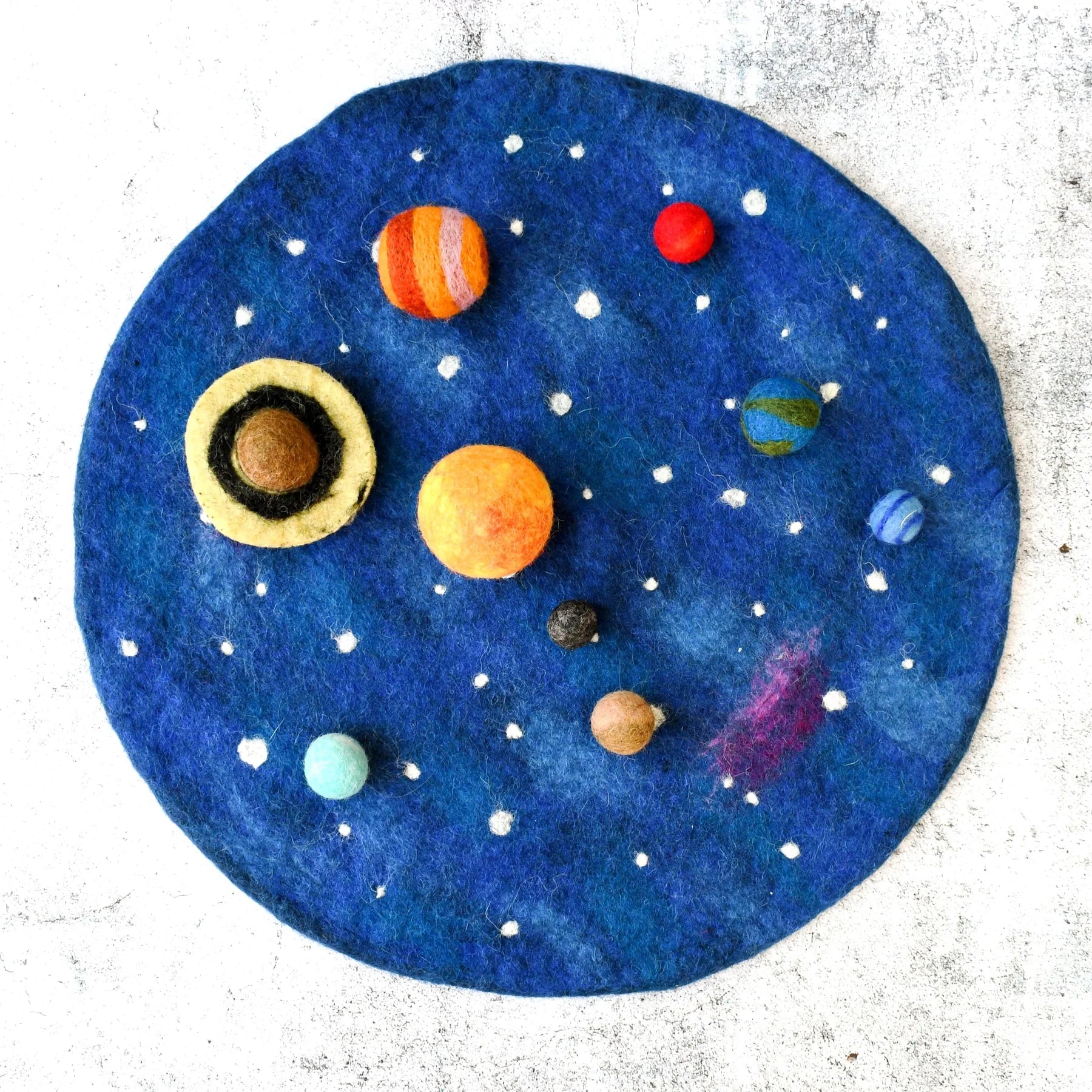 Solar System Outer Space Felt Play Mat & Planets Bundle - Tara Treasures
