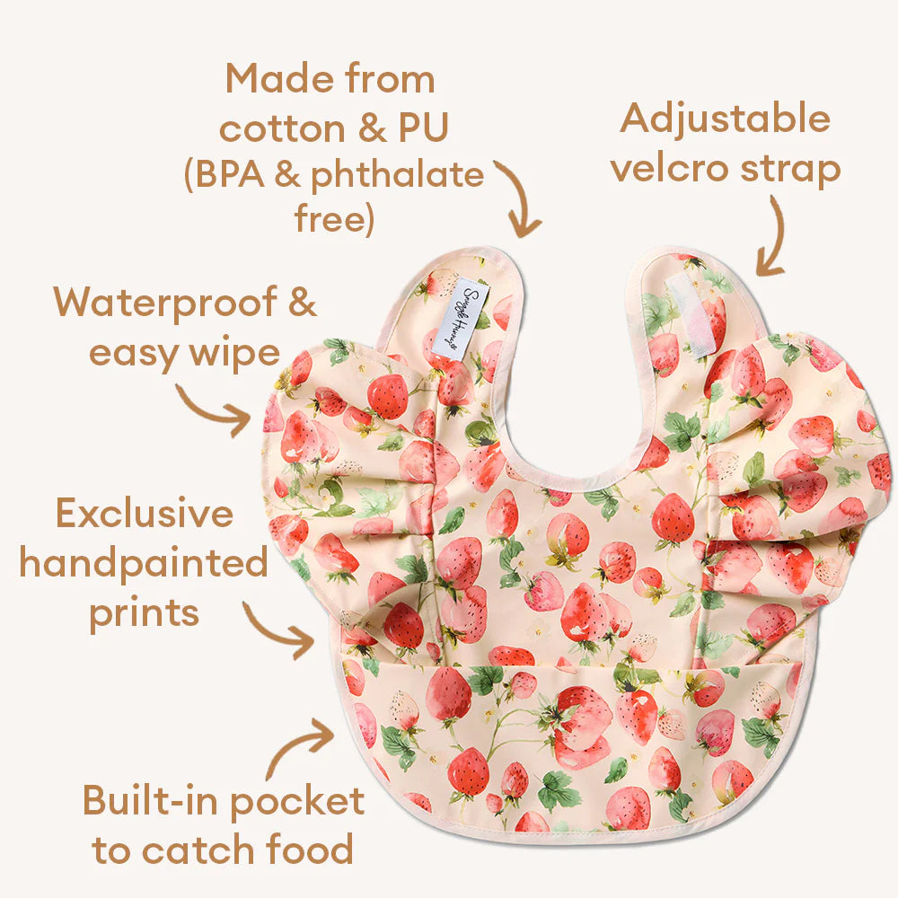 Strawberry Frill Snuggle Bib - Snuggly Hunny