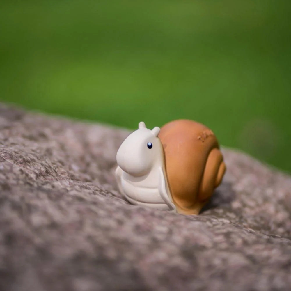 Snail Garden Friend Natural Rubber Rattle & Teether/Bath Toy - Tikiri